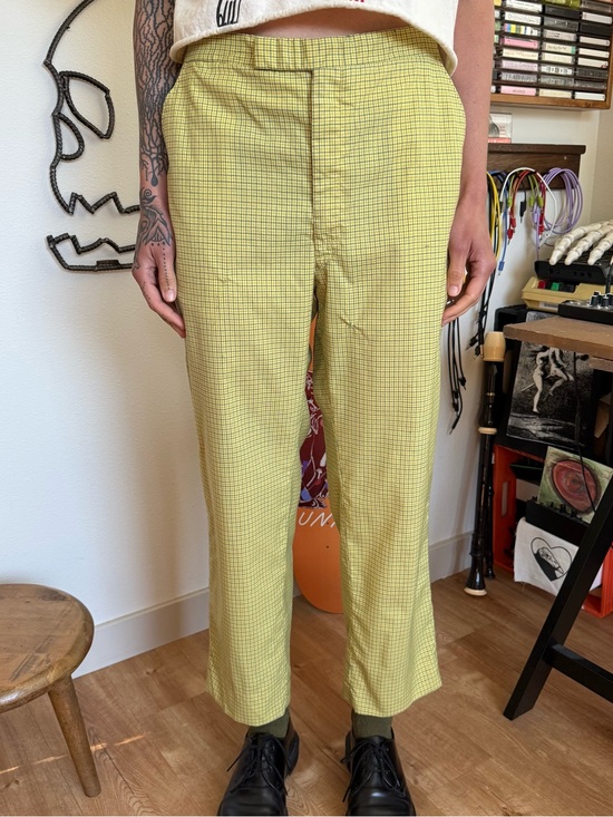 Vintage Other - Vintage 60s Swagger Cinch Waist Plaid Trousers ~ 31 x 27